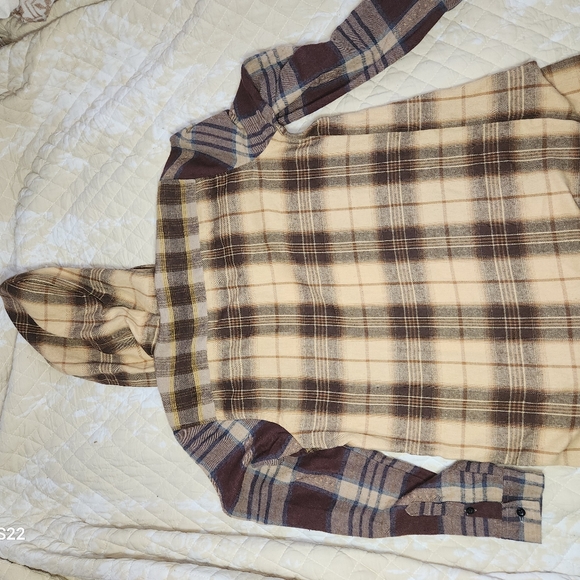 Hooded Flannel button upv - Picture 3 of 4